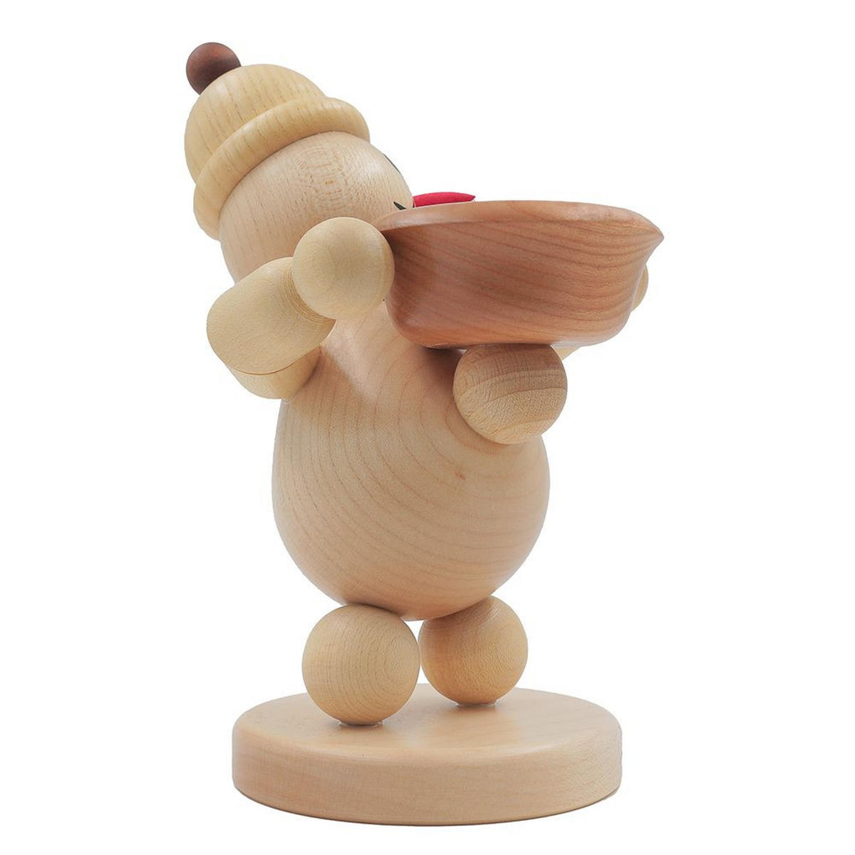 HOLZFIGUR Schneemann Junior Lichthalter rechts16 cm - Multicolor, Holz (10/1/0.1cm)