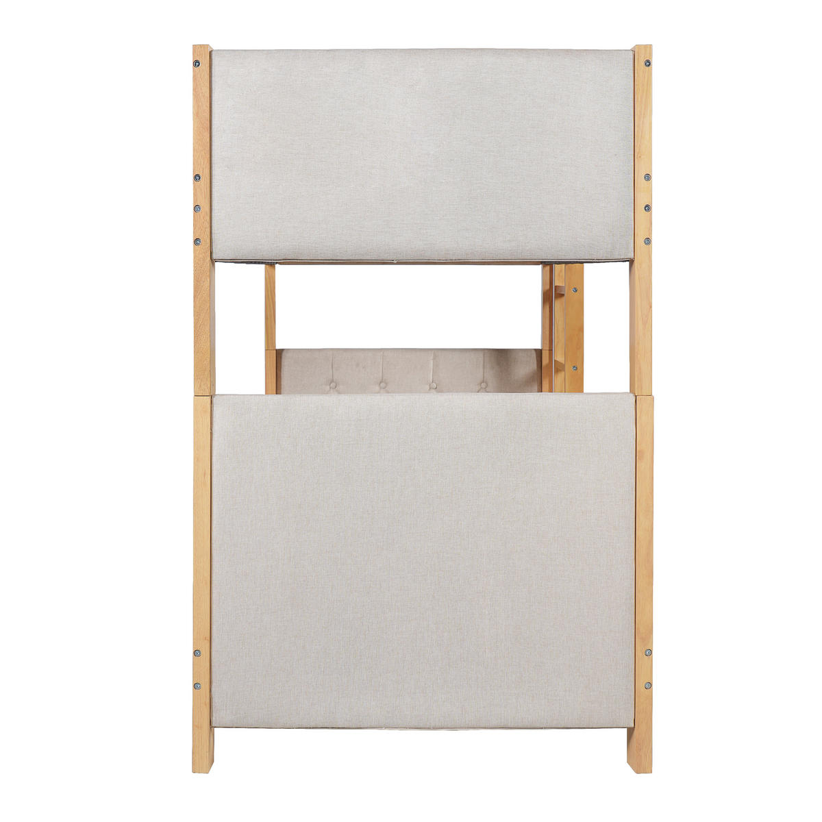 ETAGENBETT Kautschukholz MDF 90/200 cm Grau, Natur - Grau, Holz - Raumix