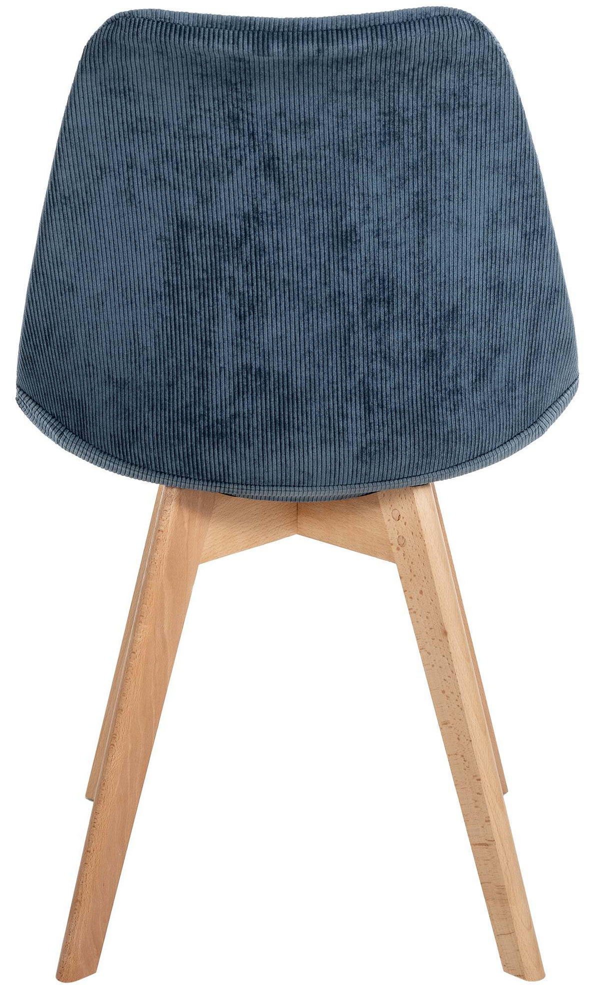 STUHL Cord dunkelblau - Eukalyptusholzfarben/Dunkelblau, Holz/Textil (49/83/50cm) - CLP