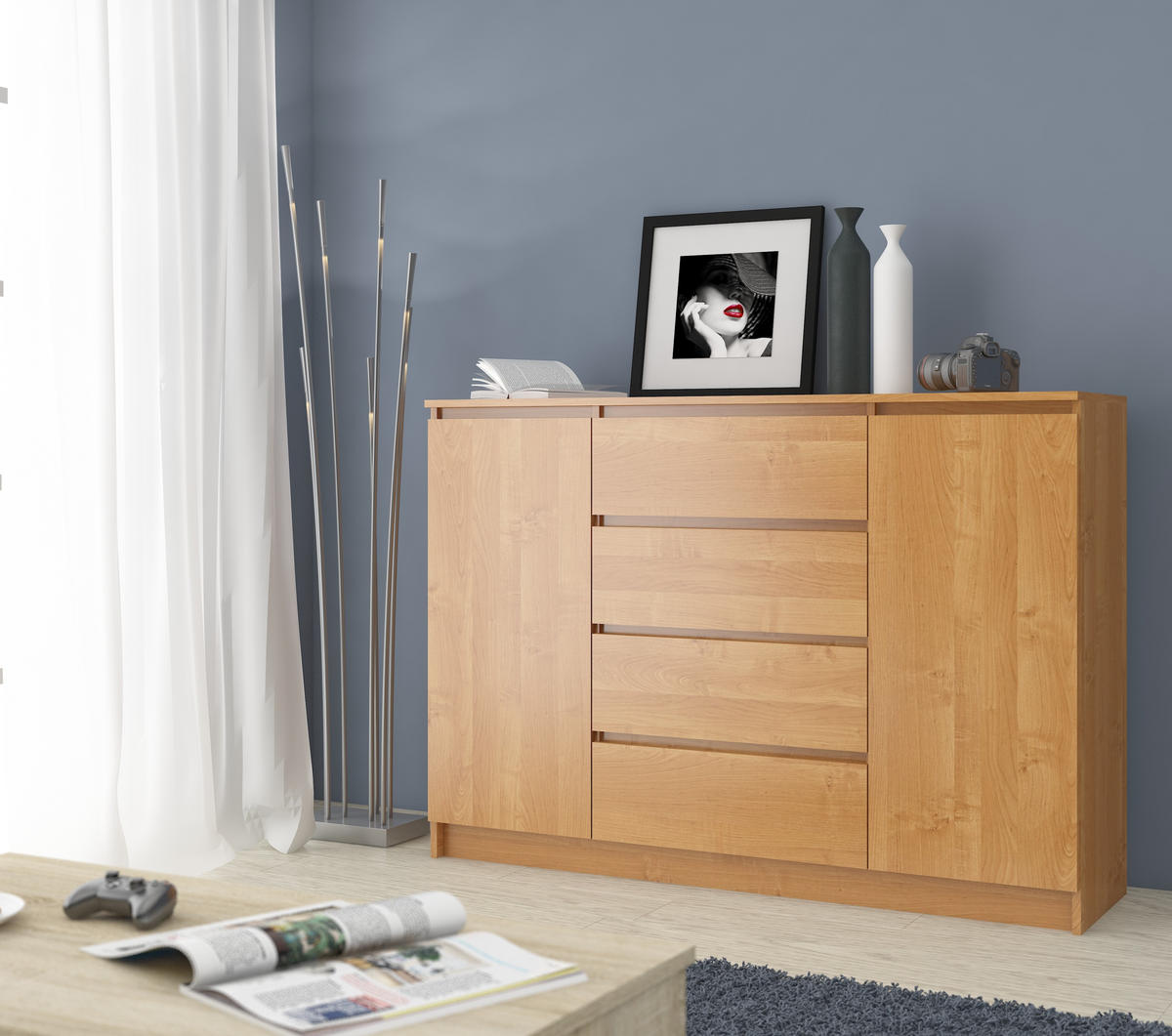 KOMMODE Erlefarben 99/138/40 - Erlefarben, Holzwerkstoff (138/99/40cm) - RAUMHIRSCH FURNITURE