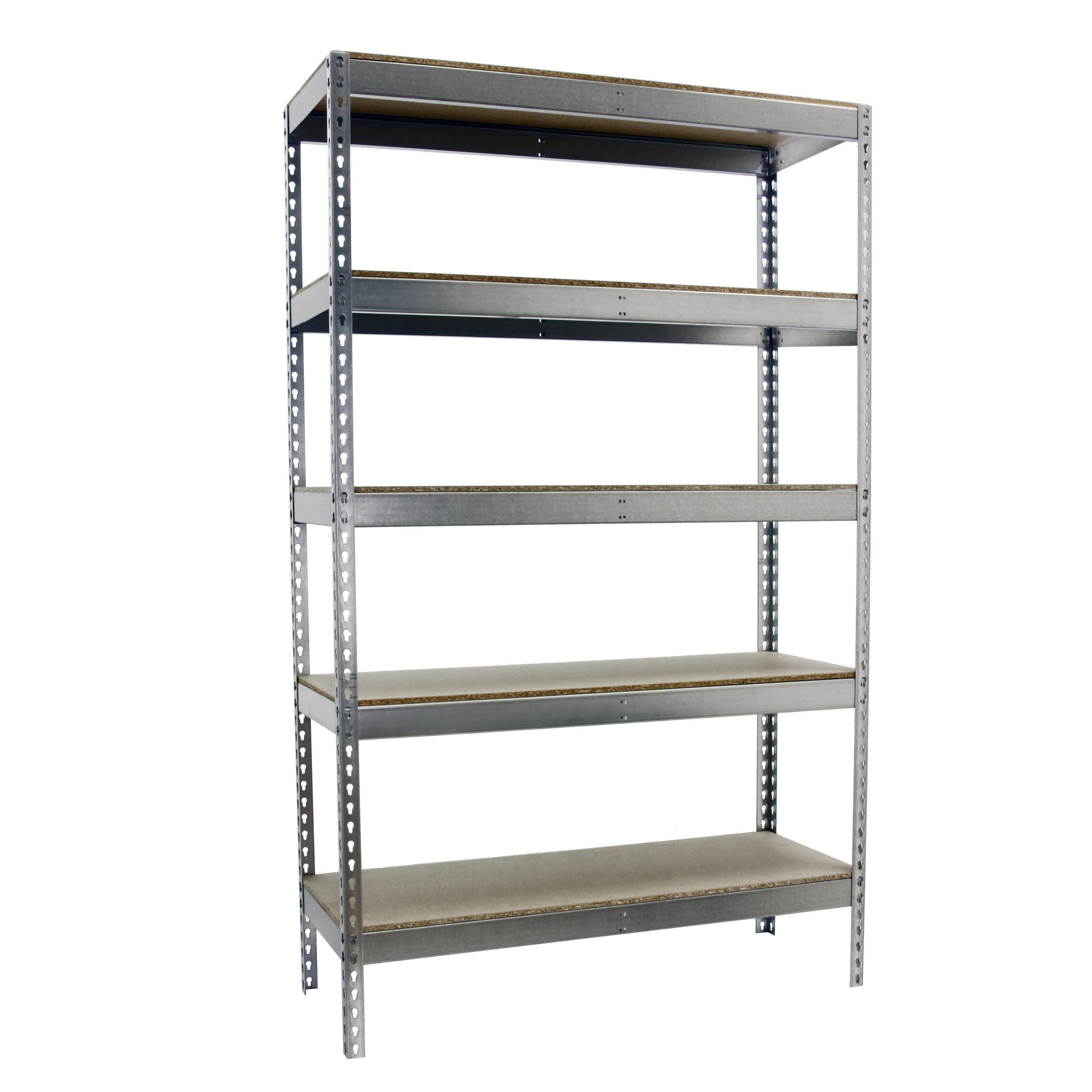 SCHWERLASTREGAL Wood Beast Five HxBxT 300 x 120 x 60 cm 5 Ebenen Fachlast 600 kg Verzinkt - Silberfarben, Metall (120/300/60cm) - PROREGAL