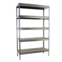 SCHWERLASTREGAL Wood Beast Five HxBxT 300 x 120 x 75 cm 5 Ebenen Fachlast 600 kg Verzinkt - Silberfarben, Metall (120/300/75cm) - PROREGAL