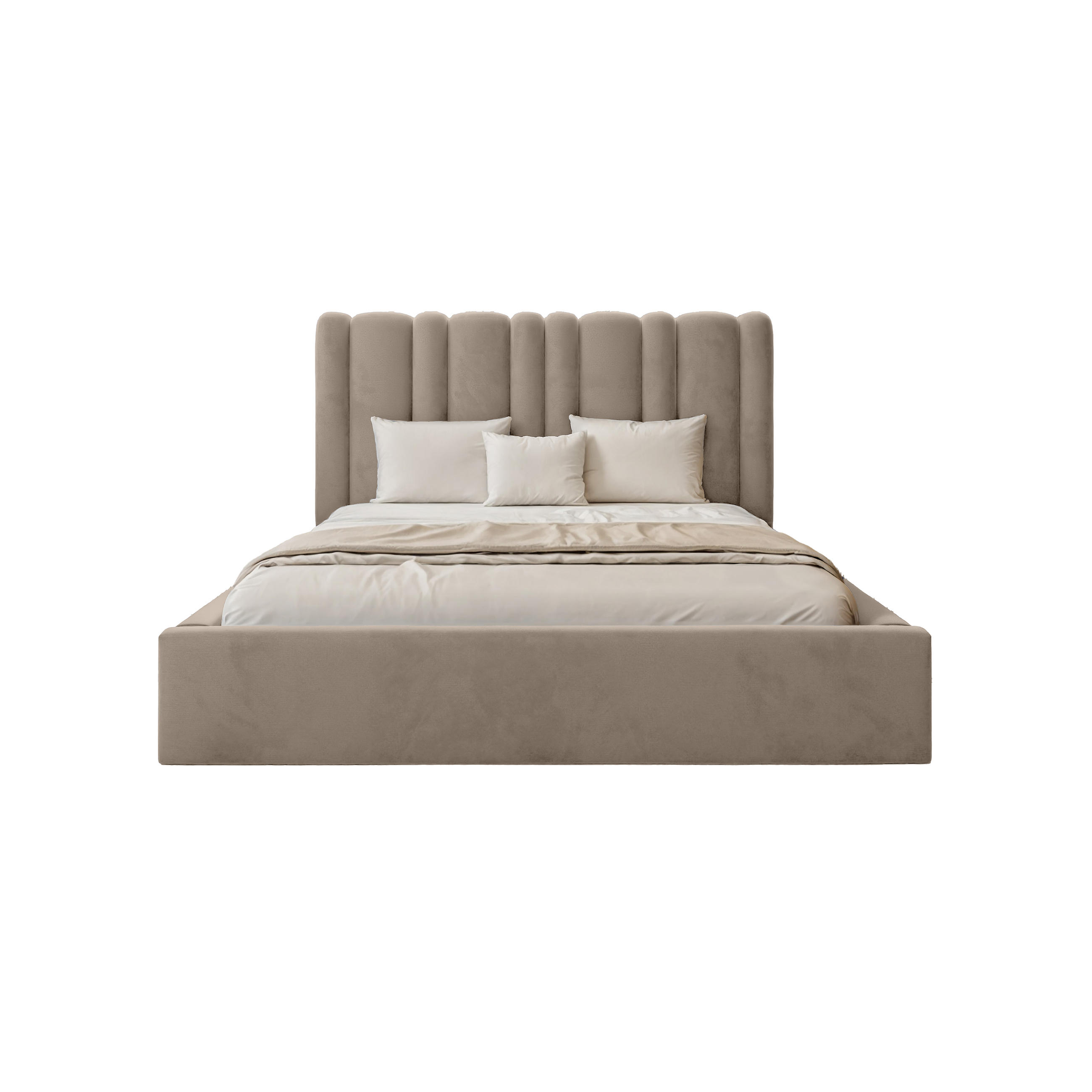 POLSTERBETT Vibo 160x200 cm, Beige - Beige, Textil (160/200cm) - Fedve