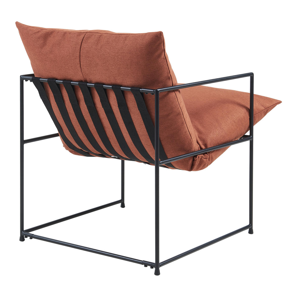 SESSEL Utsjoki - Schwarz/Orange, Textil/Metall (61/90/70cm) - [en.casa]