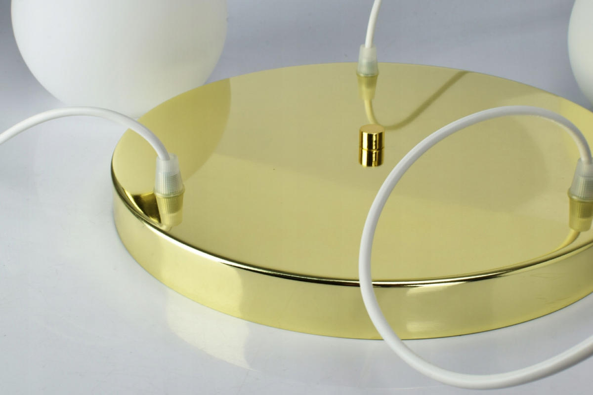 PENDELLEUCHTE GOLDGLAS - Goldfarben/Weiß, Glas/Metall (40/40/80cm) - kiki design