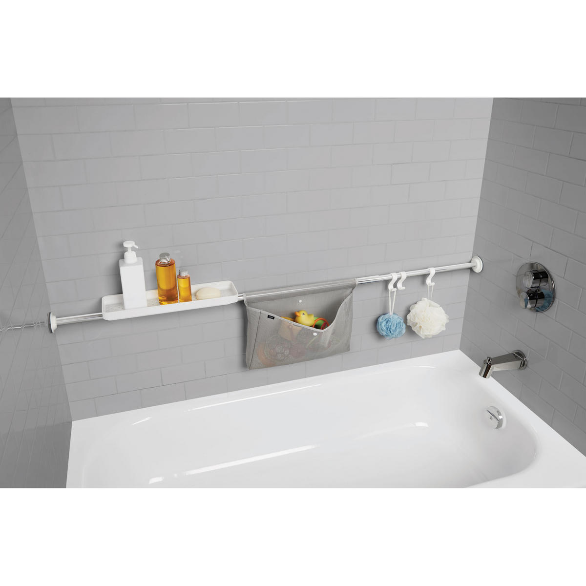 KLEMMSTANGE Sure-Lock, Chrome - Silberfarben, Kunststoff (34.62/11.76/186.06cm) - Umbra