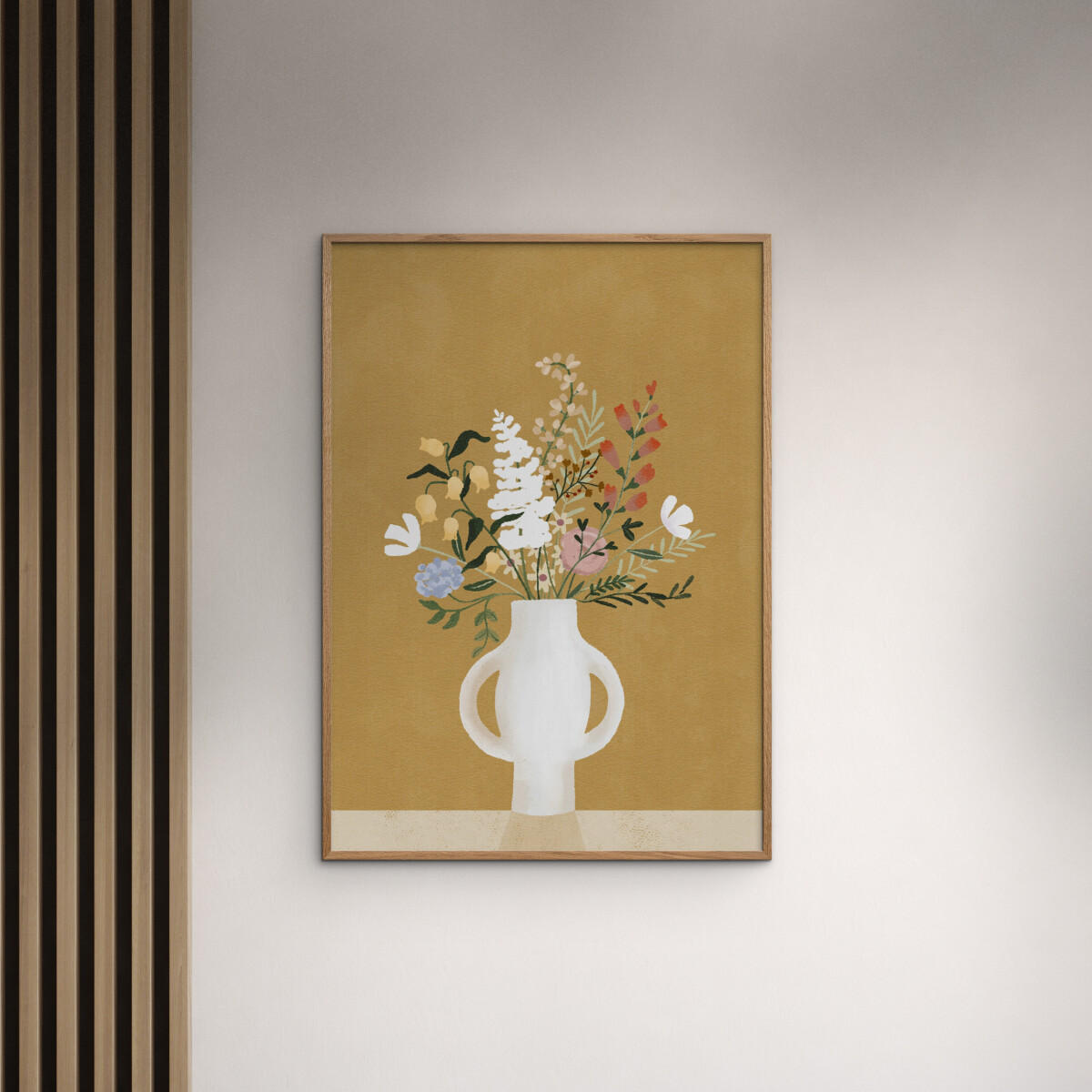 POSTER mit Rahmen Goed Blauw - Autumn Bouquet - Eichefarben/Braun, Holz/Papier (50/70cm) - Poster&Frame