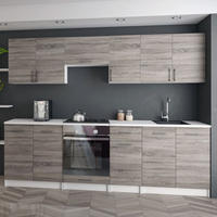 KÜCHENZEILE LECO 240 dunkel sonoma truffel - Dunkelbraun/Sonoma Eiche, Holzwerkstoff (240/82/46cm) - roe furniture