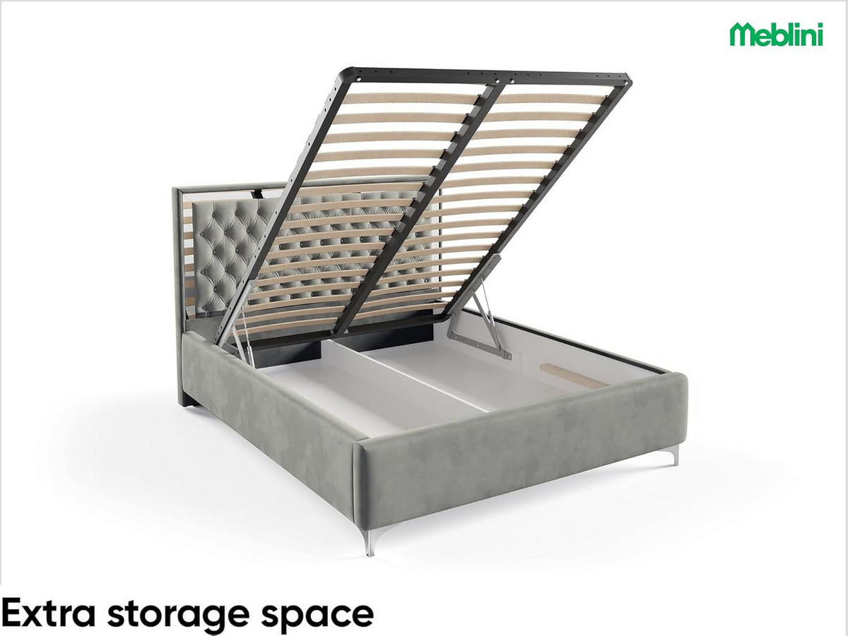 POLSTERBETT ARONA - Grau, Textil (120/200cm) - Meblini