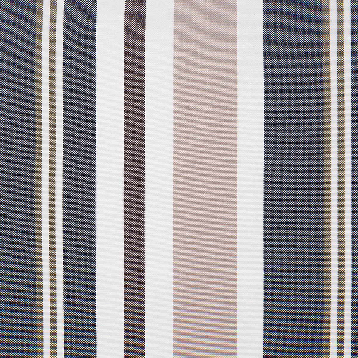 GARTENKISSEN 2er-Set dunkelblau/beige gestreift 40/40 cm Kastos - Hellbraun, Textil (40/40cm) - Beliani