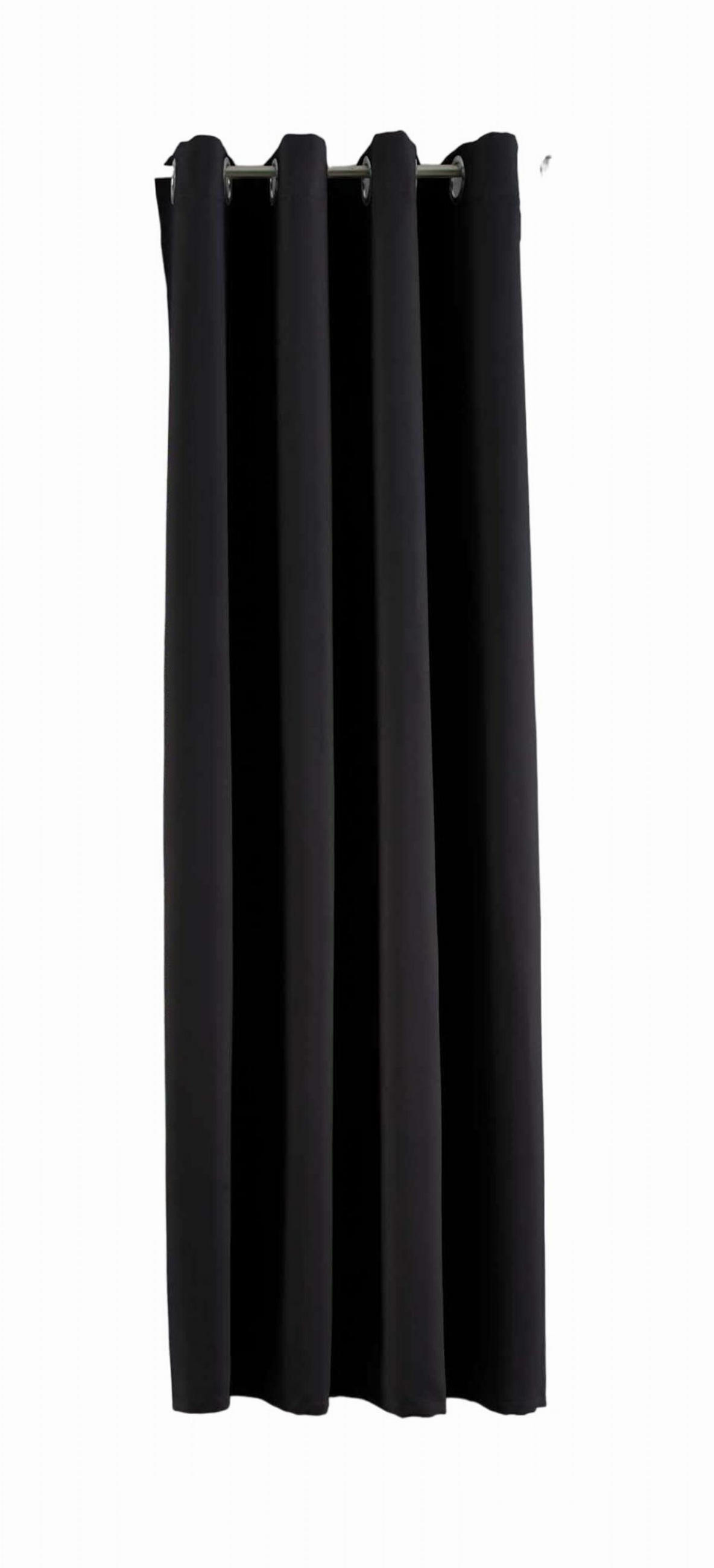 Gardinenbox Vorhang Schwarz 140x160 cm