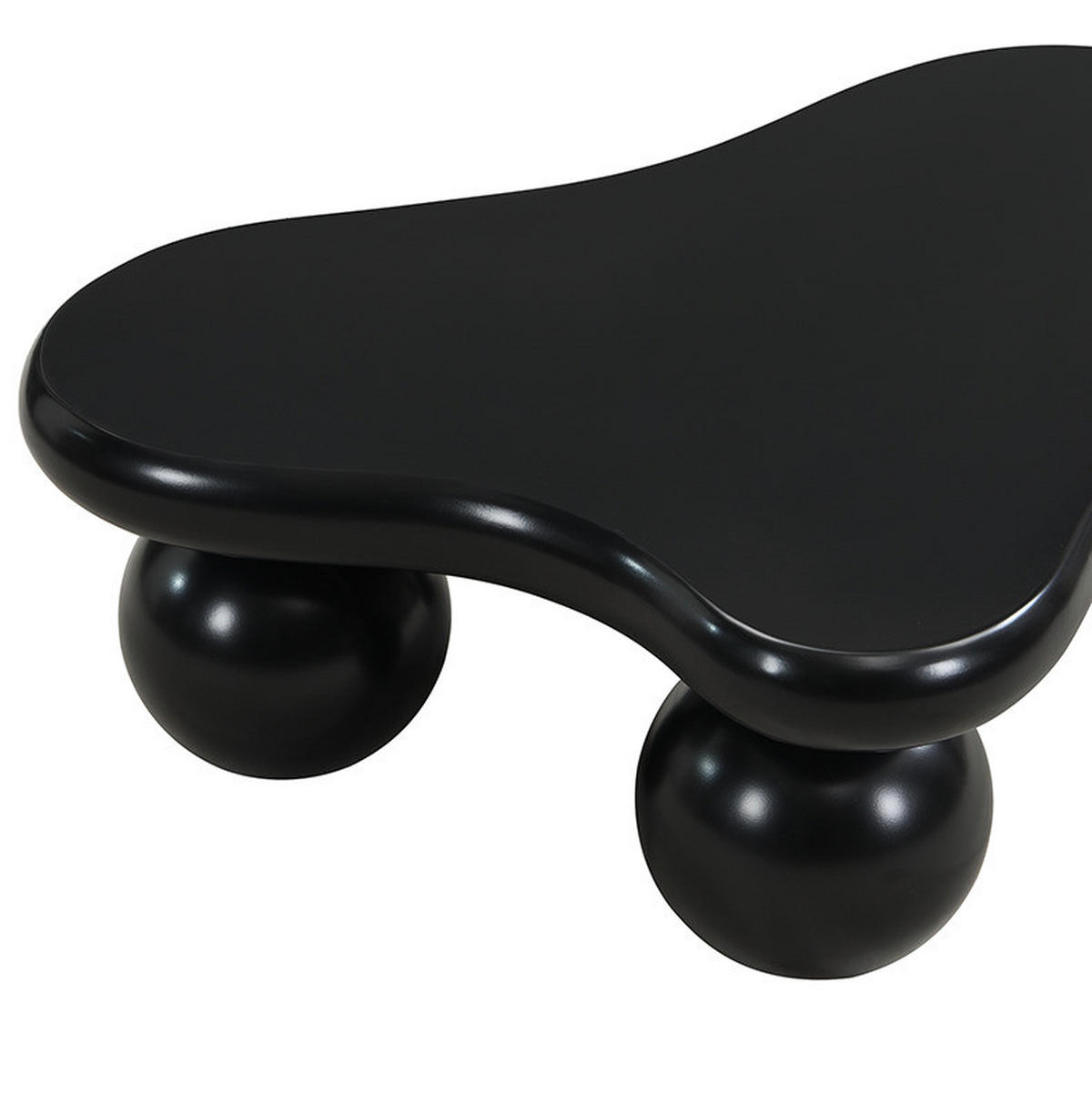 COUCHTISCH 95/62,5/32 cm mit LED-Beleuchtung und wolkenförmigem Design aus MDF, Schwarz - Schwarz, Holzwerkstoff (95/62.5/32cm) - Redom