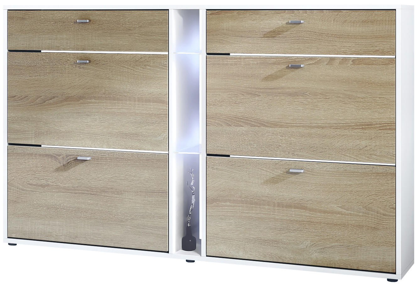 SCHUHSCHRANK Today Fronten in Eiche sägerau - Eiche San Remo, Holzwerkstoff (155.5/95/28cm) - Vladon