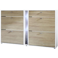 SCHUHSCHRANK Today Fronten in Eiche sägerau - Eiche San Remo, Holzwerkstoff (155.5/95/28cm) - Vladon