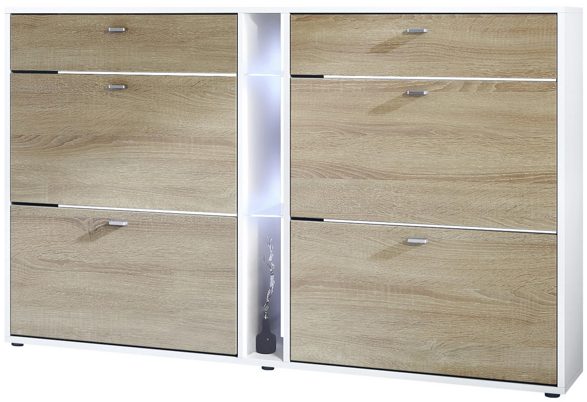 SCHUHSCHRANK Today Fronten in Eiche sägerau - Eiche San Remo, Holzwerkstoff (155.5/95/28cm) - Vladon