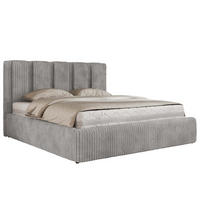 POLSTERBETT SAVINO CLASSIC 160/200 - Hellgrau Cord - Schaum-Matratze - Hellgrau, Textil (160/200cm) - MKS