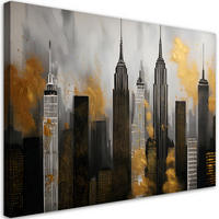 WANDBILD wolkenkratzer gebäude architektur - Grau, Textil (60/40cm) - Feeby