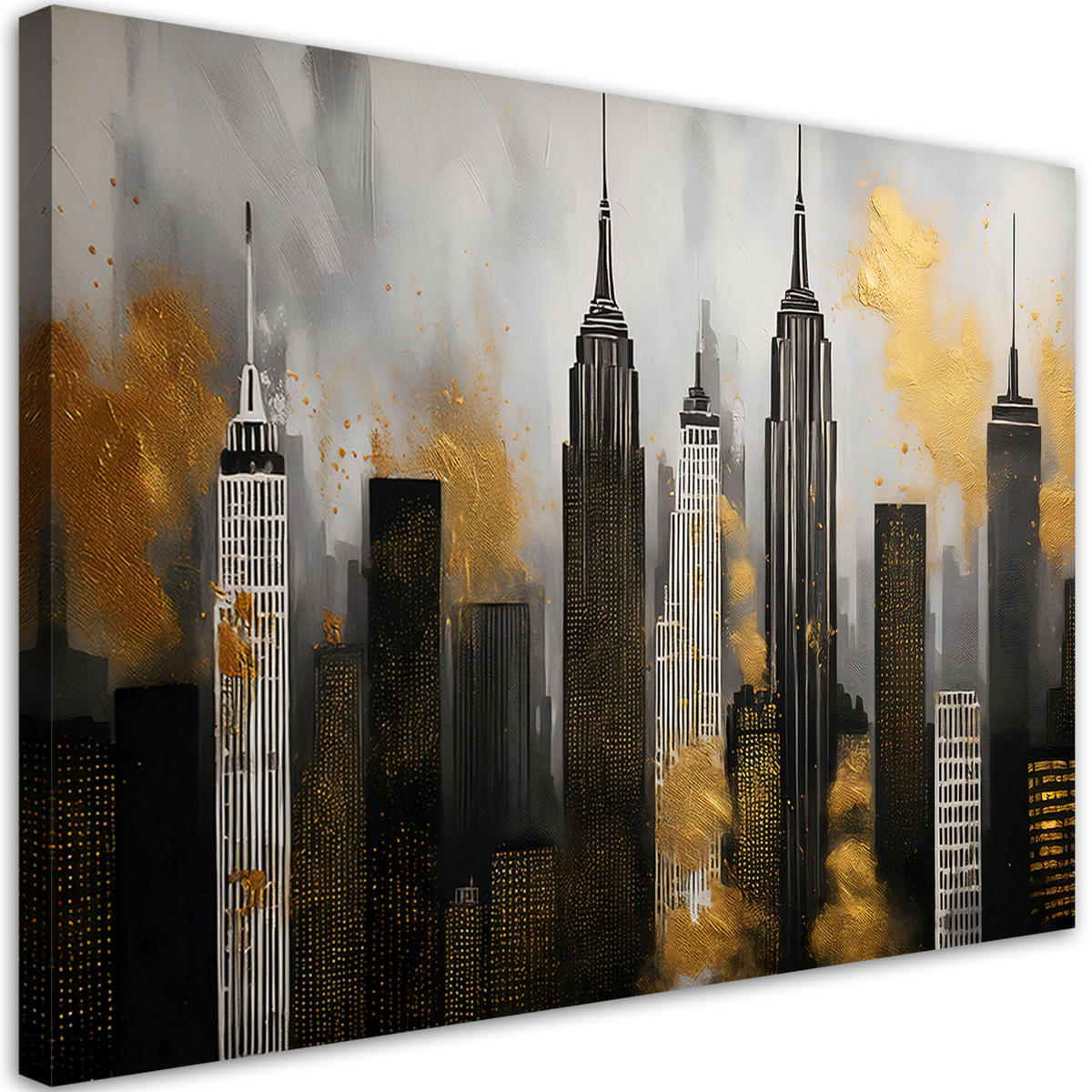 WANDBILD wolkenkratzer gebäude architektur - Grau, Textil (60/40cm) - Feeby