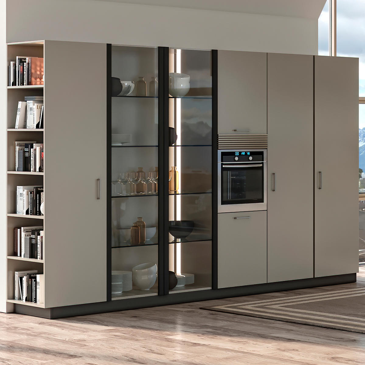 LÜFTUNGSGITTER für Backofen, Modul 600mm, Kunststoff und Aluminium, Edelstahl eloxiert - Edelstahlfarben, Kunststoff (1/12/59.8cm) - EMUCA