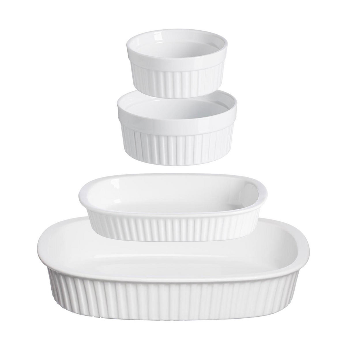 AUFLAUFFORMEN Bianco weiß 4er Set - Weiß, Keramik (1/1/1cm) - Ritzenhoff Breker