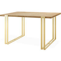 ESSTISCH Stella rechteckig ausziehbar, Craft Eiche 140-260/80/76 cm - Eiche Wotan/Goldfarben, Holzwerkstoff/Metall (140/80/76cm) - WFL GROUP