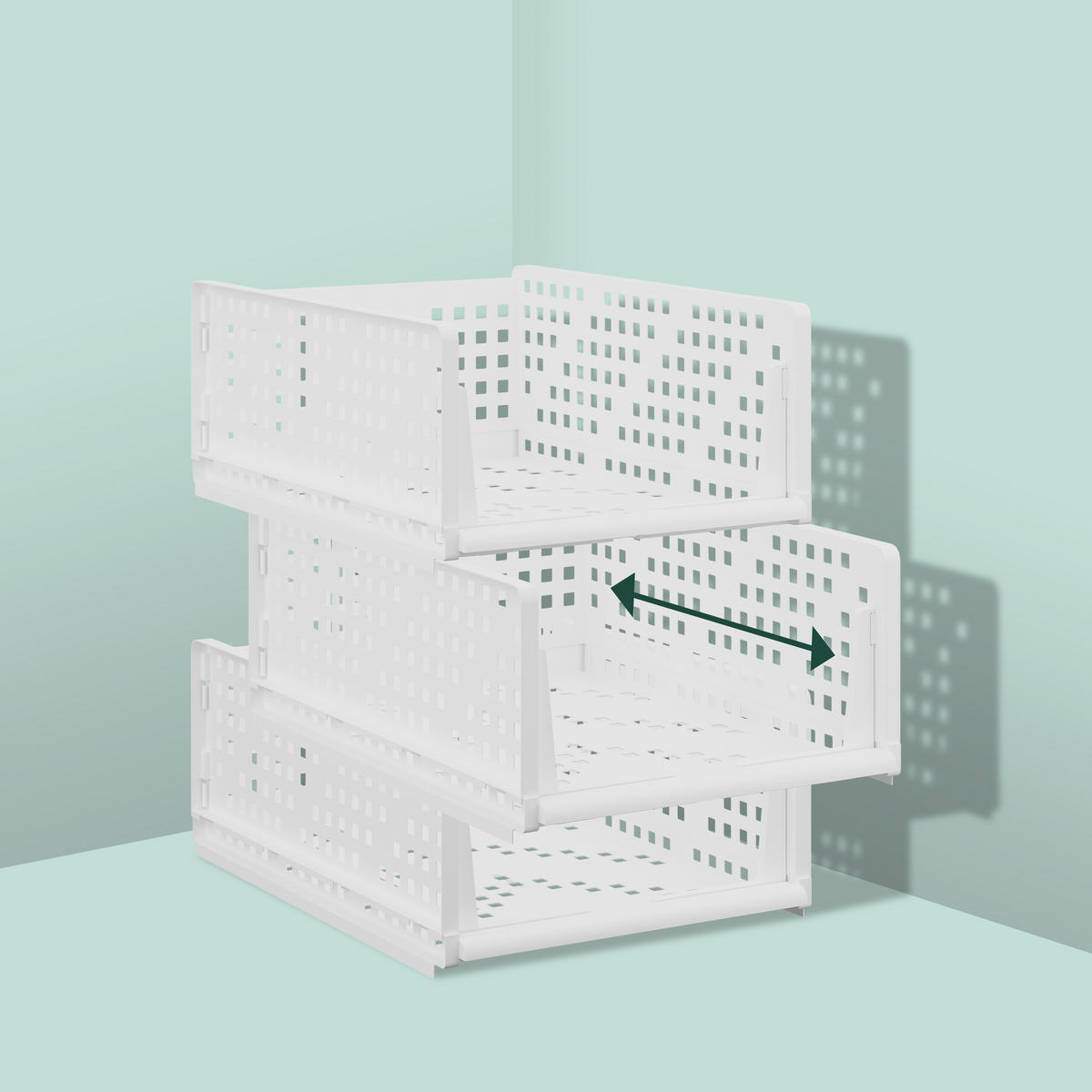 3XORGANIZÉR do skrine - biela, plast (33.5/18/43.5cm) - Relaxdays