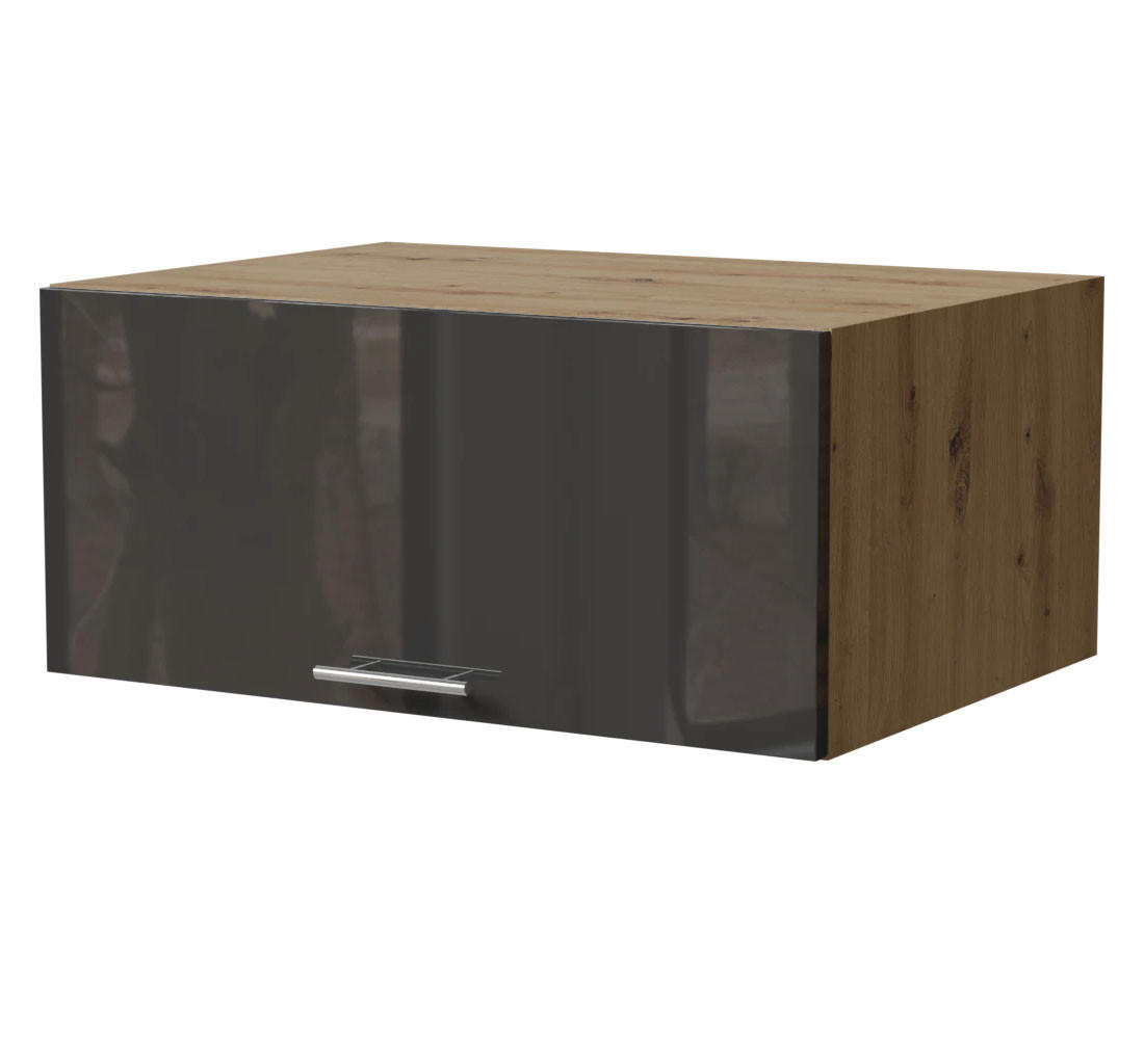 Feldmann-Wohnen Aufsatzschrank Graphit, Eiche Artisan 80x36x59 cm