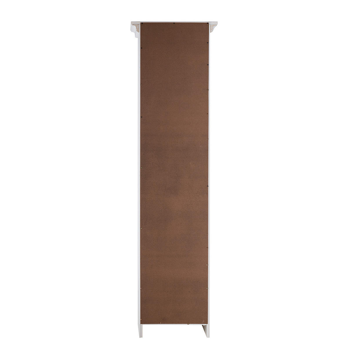 MASSIVER HOCHSCHRANK - Kiefer massiv - Silberfarben/Weiß, Holz/Metall (50/185/40cm) - home24