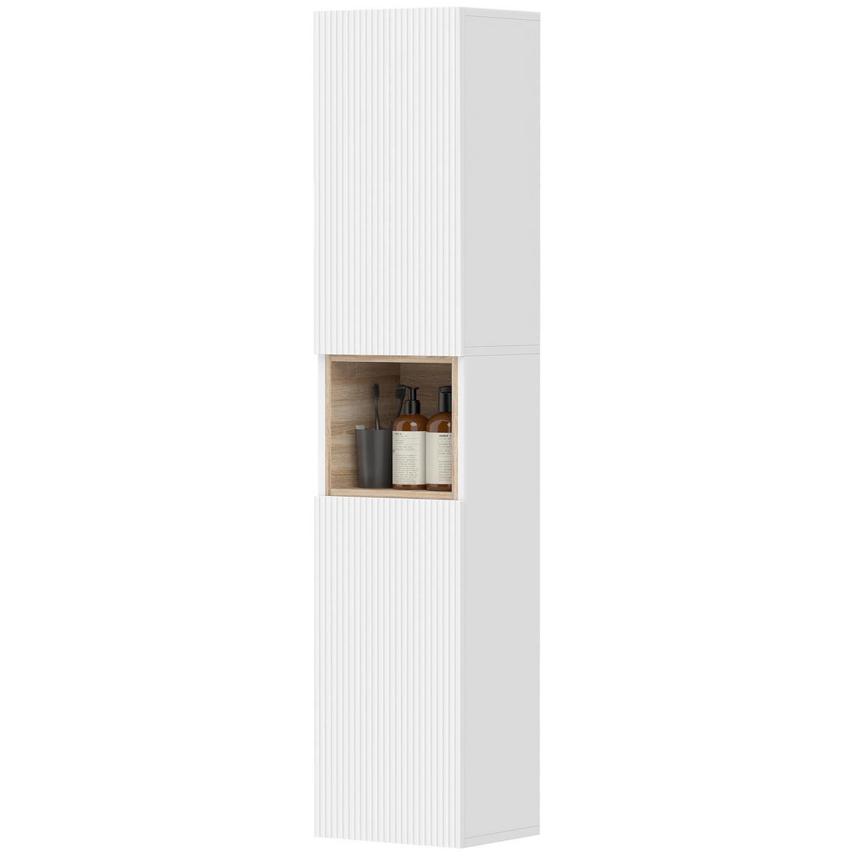 HOCHSCHRANK DE-08530 mit 2 Türen Weiß - Weiß, Holzwerkstoff (24/140/30cm) - ComfortXL