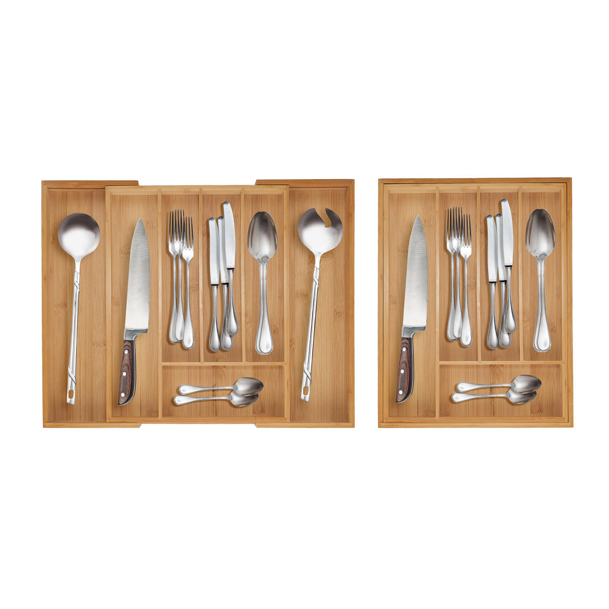 BESTECKKASTEN - Hellbraun, Holz/Kunststoff (47.5/5/38cm) - Relaxdays
