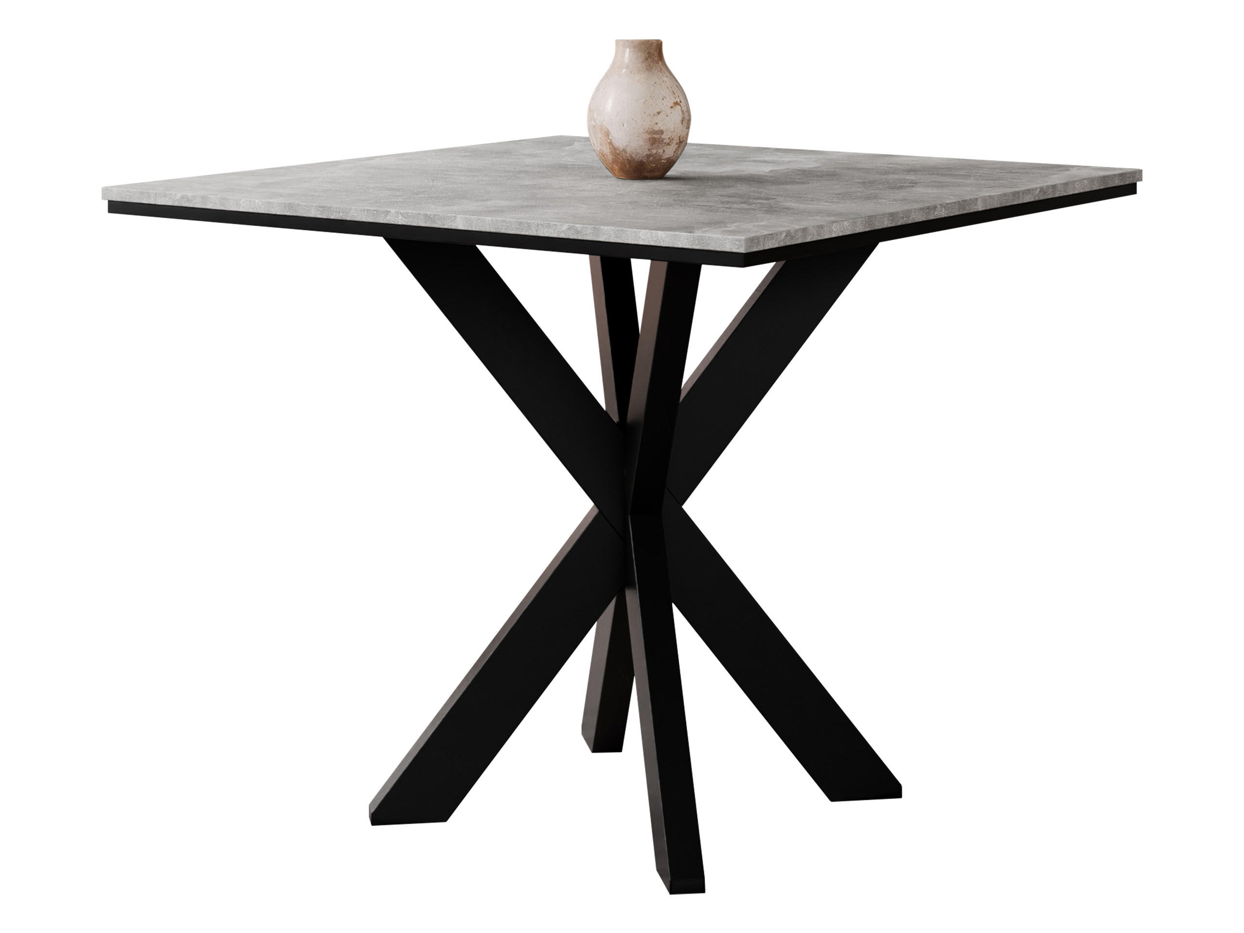 ESSTISCH Paro - Schwarz/Grau, Holzwerkstoff/Metall (90/90/74cm) - MIRJAN24