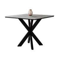 ESSTISCH Paro - Schwarz/Grau, Holzwerkstoff/Metall (90/90/74cm) - MIRJAN24