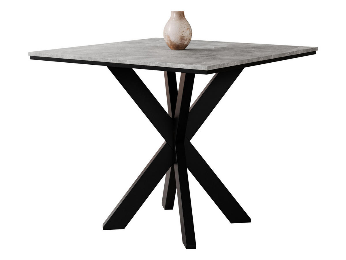 ESSTISCH Paro - Schwarz/Grau, Holzwerkstoff/Metall (90/90/74cm) - MIRJAN24