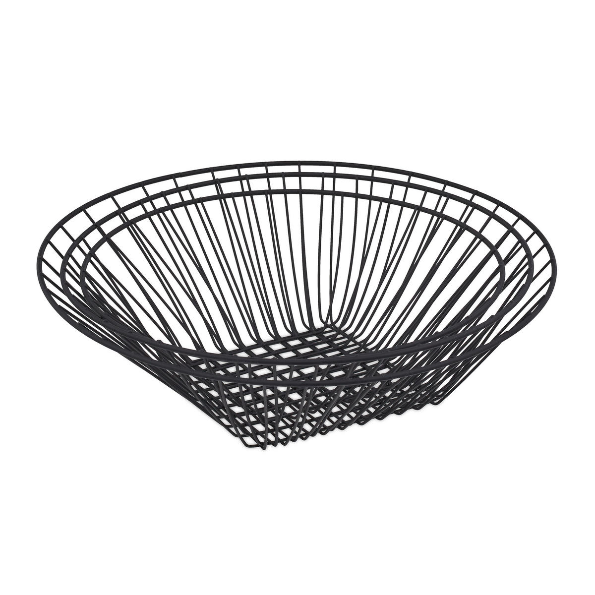 OBSTKORB - Schwarz, Metall (28/73cm) - Relaxdays