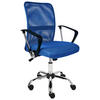 BÜROSTUHL Blau Best - Blau/Silberfarben, Textil (55/94/55cm) - Beliani