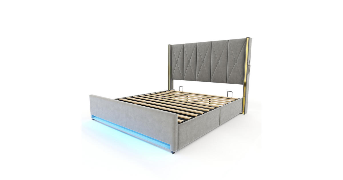 ComfortXL STAURAUMBETT 180/200 cm DE-32927 mit Hydraulik und LED ...