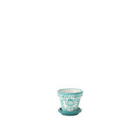 BLUMENTOPF GRANADA PATTERN - Töpferei - Aqua - XS - Ø 17 cm - Multicolor, Keramik (17/15cm) - J-Line