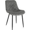STUHL Samt Grau - Schwarz/Grau, Textil/Metall (53/82/60cm) - CLP