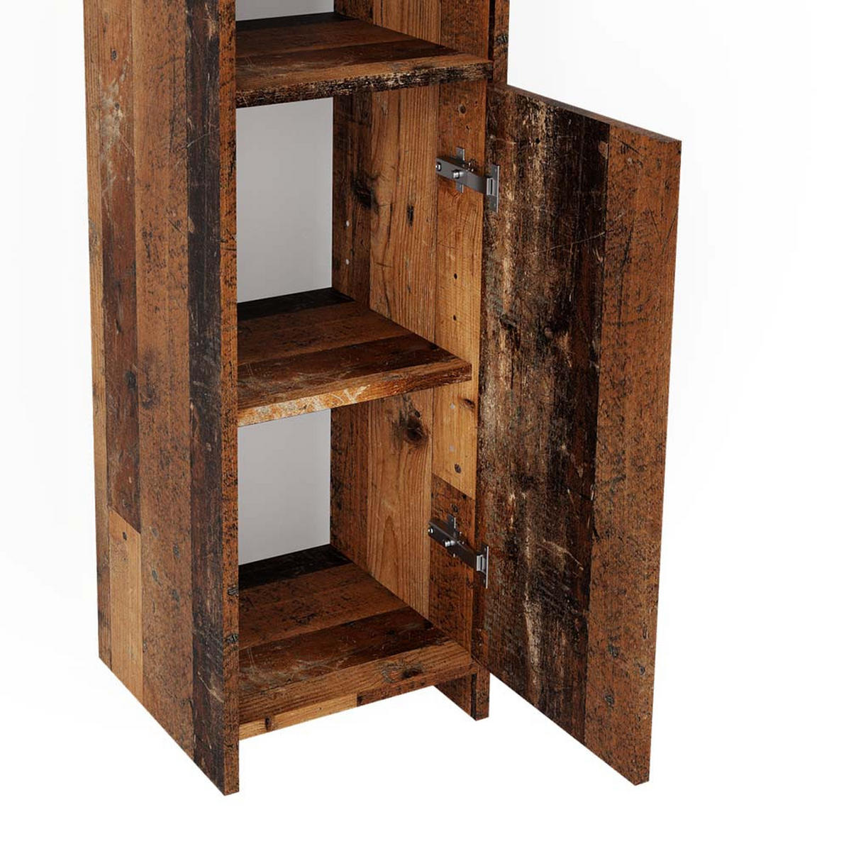 BADMÖBEL-SET Kiko Eiche rustikal 3 Teile, mit Midischrank - Wildeiche, Holzwerkstoff (58/60/33cm) - Vicco