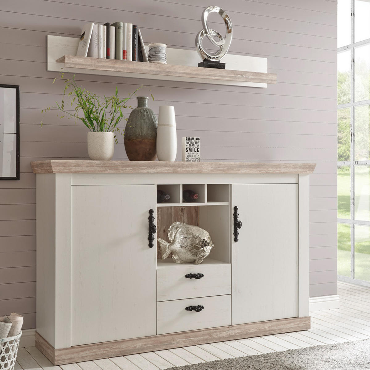 SIDEBOARD Ferna-61 - Weiß, Holzwerkstoff (168/104/44cm) - Lomado