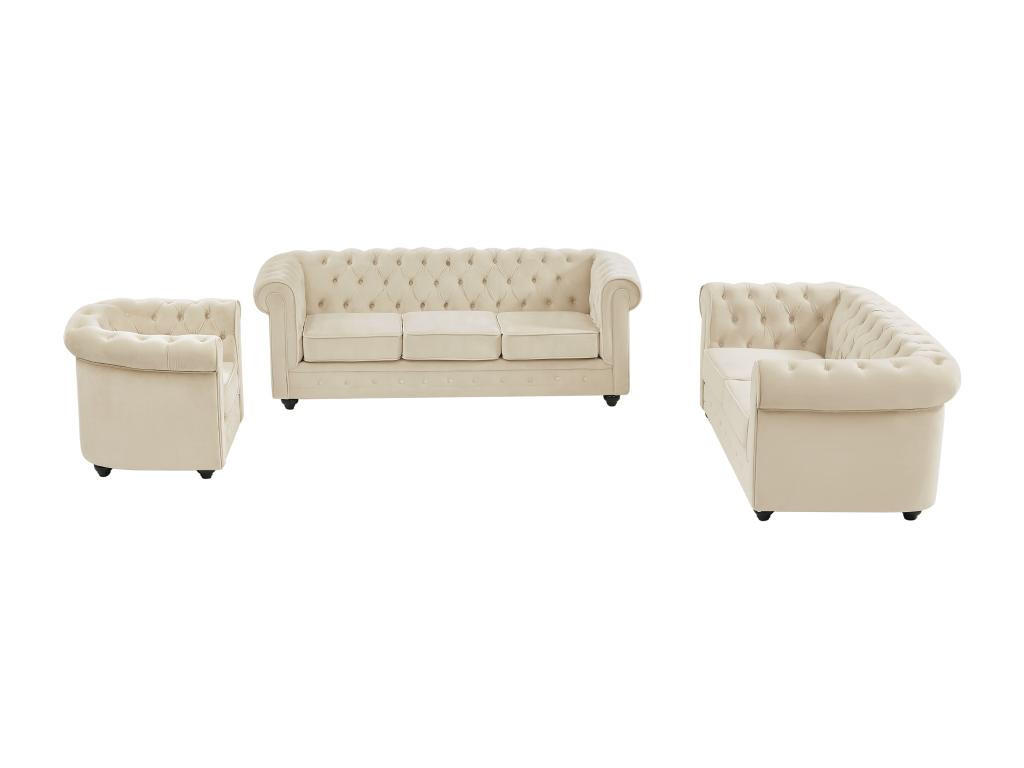 Thumbnail - Vente-Unique Sofas, Beige, Textil, Uni, 6-Sitzer, 88x72x205 cm, Wohnzimmer, Sofas & Couches, Wohnlandschaften, Wohnlands...