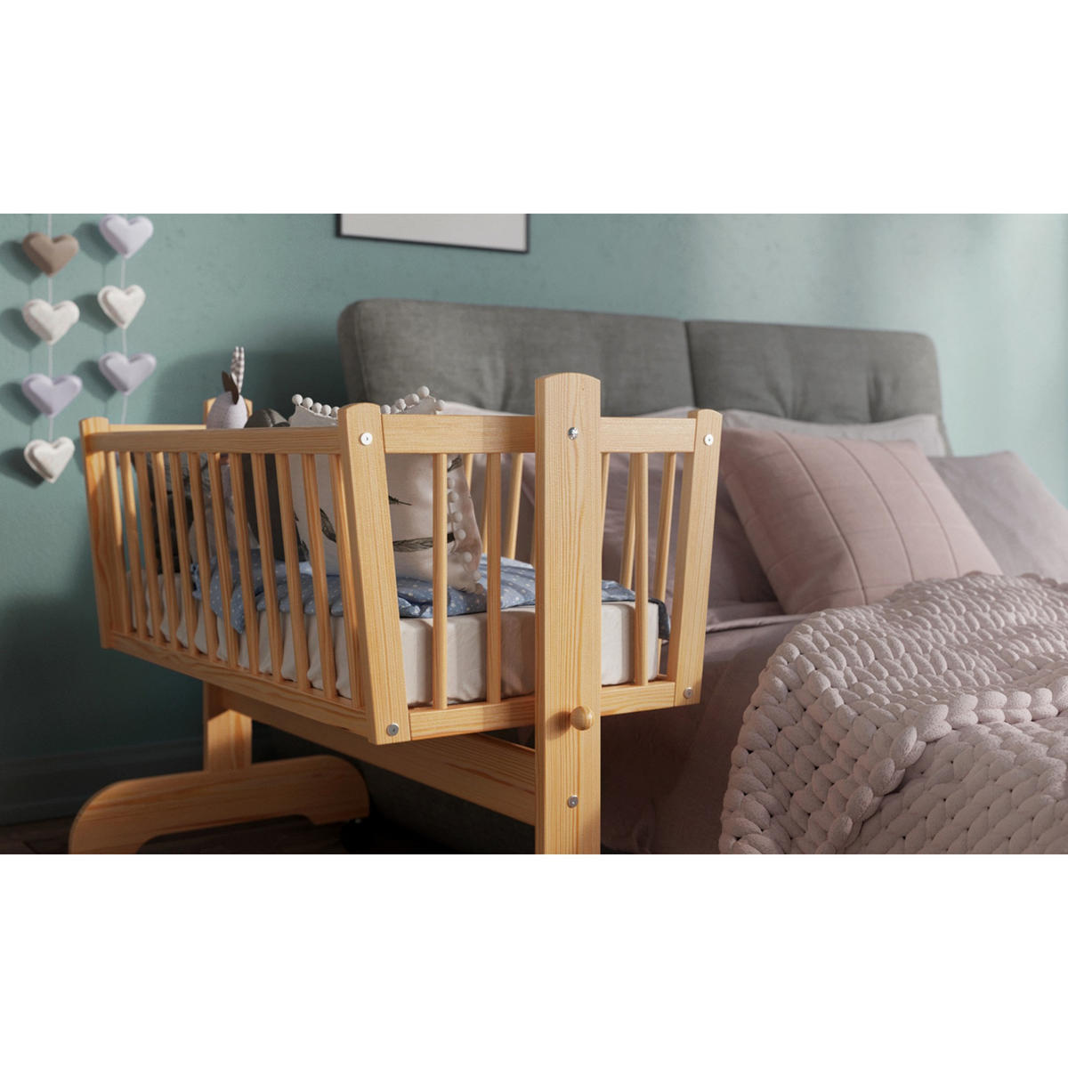 BABYWIEGE Emilie, Inklusive Matratze Holz - Kieferfarben, Holz (40/90cm) - Premiers Moments