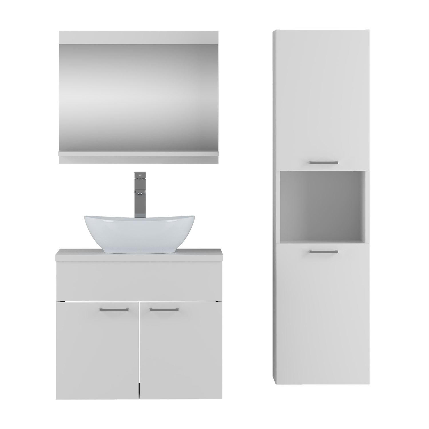 Lookway Badmöbel-Set Weiß 60x52x46 cm