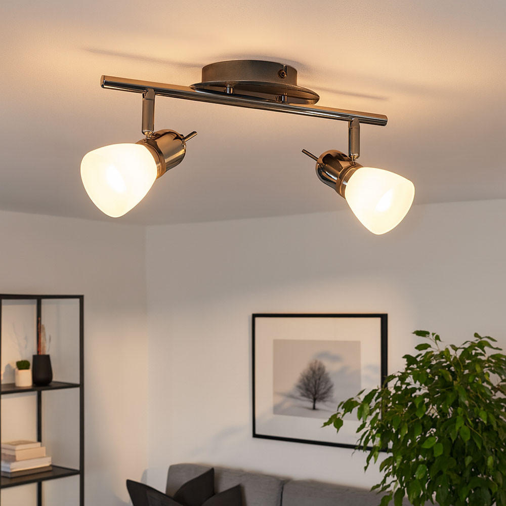 Thumbnail - Esto Deckenleuchte, Silber, Glas, 16x16x41 cm, Lampen & Leuchten, Innenbeleuchtung, Deckenleuchten