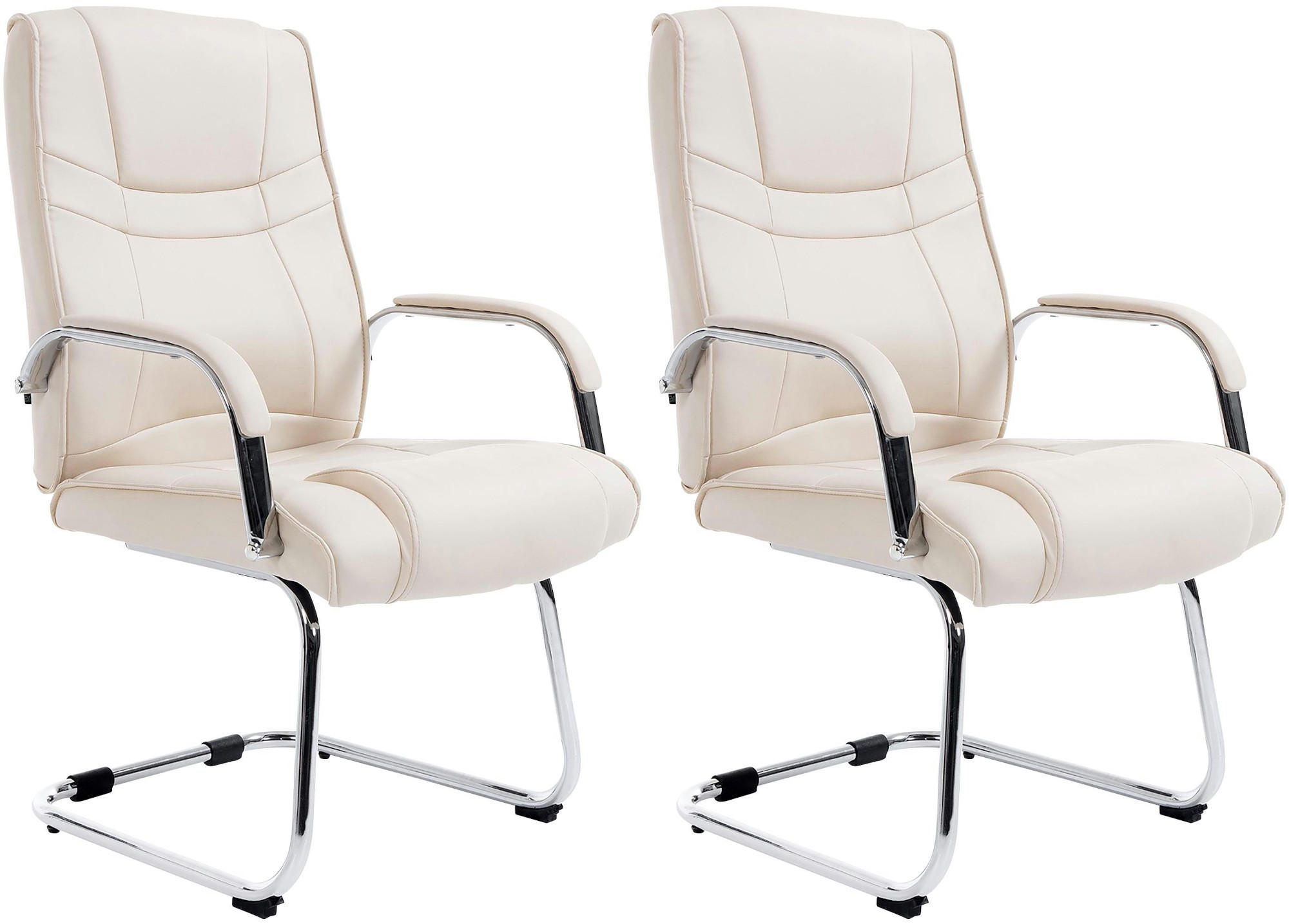 SCHWINGSTUHL 2er Set Lederlook creme - Creme, Textil/Metall (60/104/67cm) - CLP