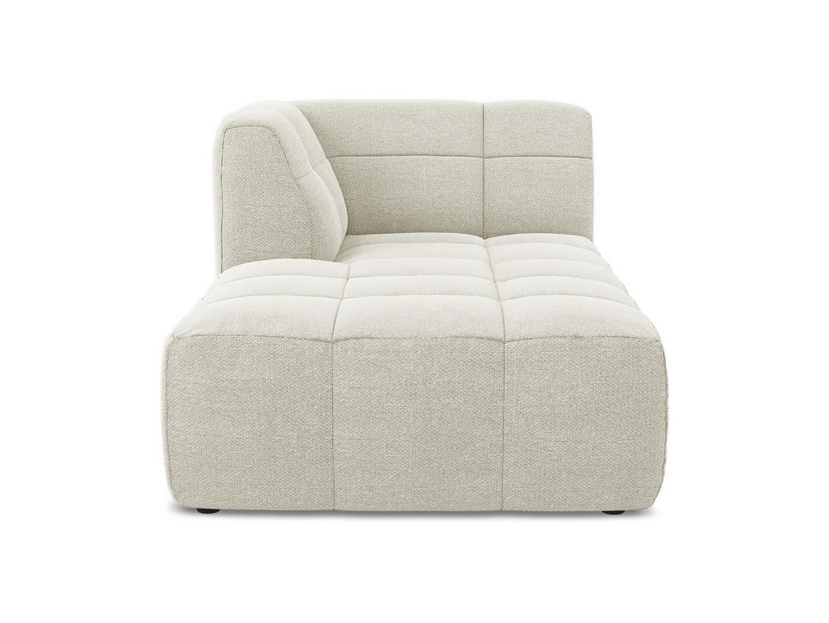 SOFAELEMENT Links Bouclé Stoff Beige - Sandfarben/Schwarz, Holzwerkstoff/Kunststoff (101/77/175cm) - Makamii