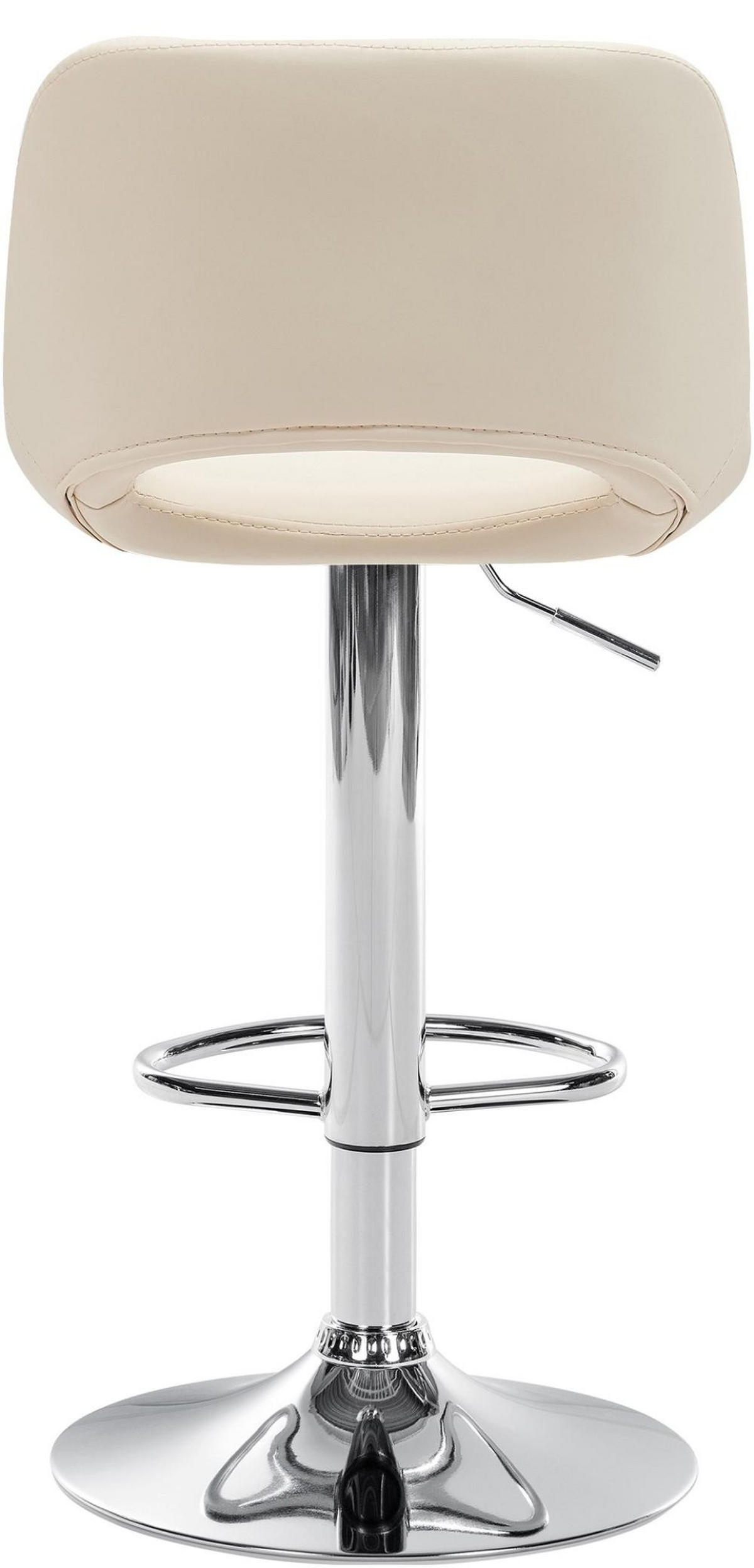 BARHOCKER 2er Set Lederlook creme - Chromfarben/Creme, Textil/Metall (42/86/46cm) - CLP