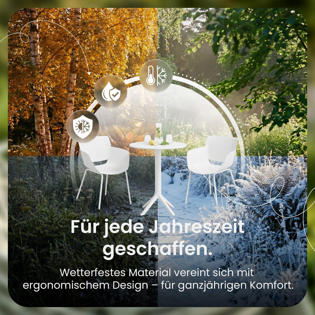 GARTENSITZGRUPPE 2 Kunststoff Weiß - Weiß, Kunststoff - CLP
