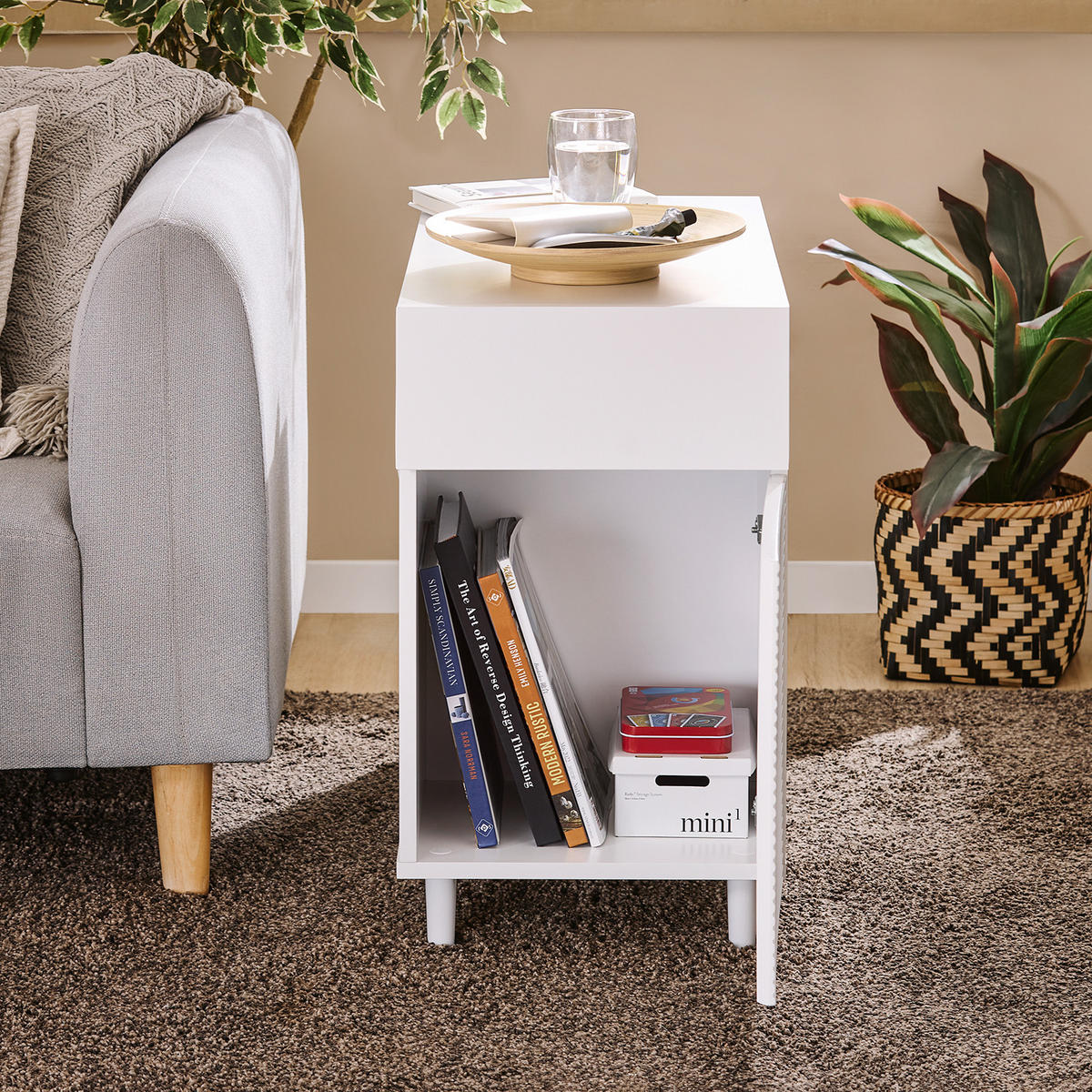 DRUCKERTISCH Weiß - Weiß, Holzwerkstoff (70/35/60cm) - SoBuy