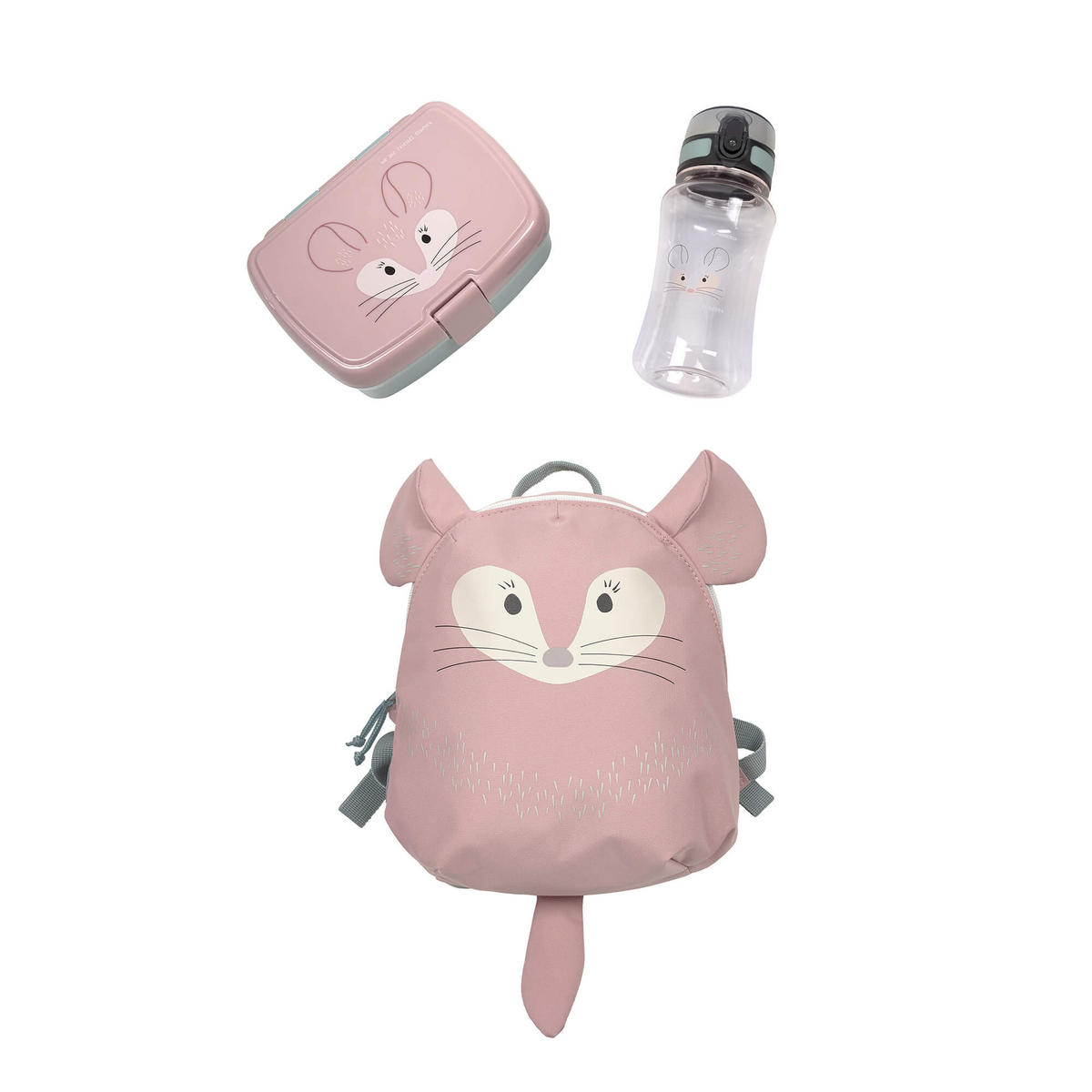 BROTDOSE UND TRINKFLASCHE About Friends Chinchilla - Rosa, Kunststoff/Metall (2/2/2cm) - Lässig